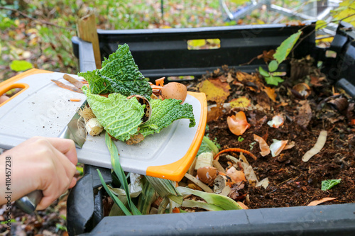 Billede på lærred composteur avec déchets organiques