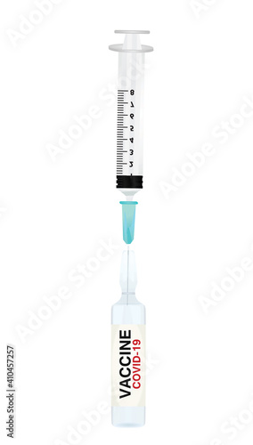 Vaccine covid-19 ampule template. vector illustration
