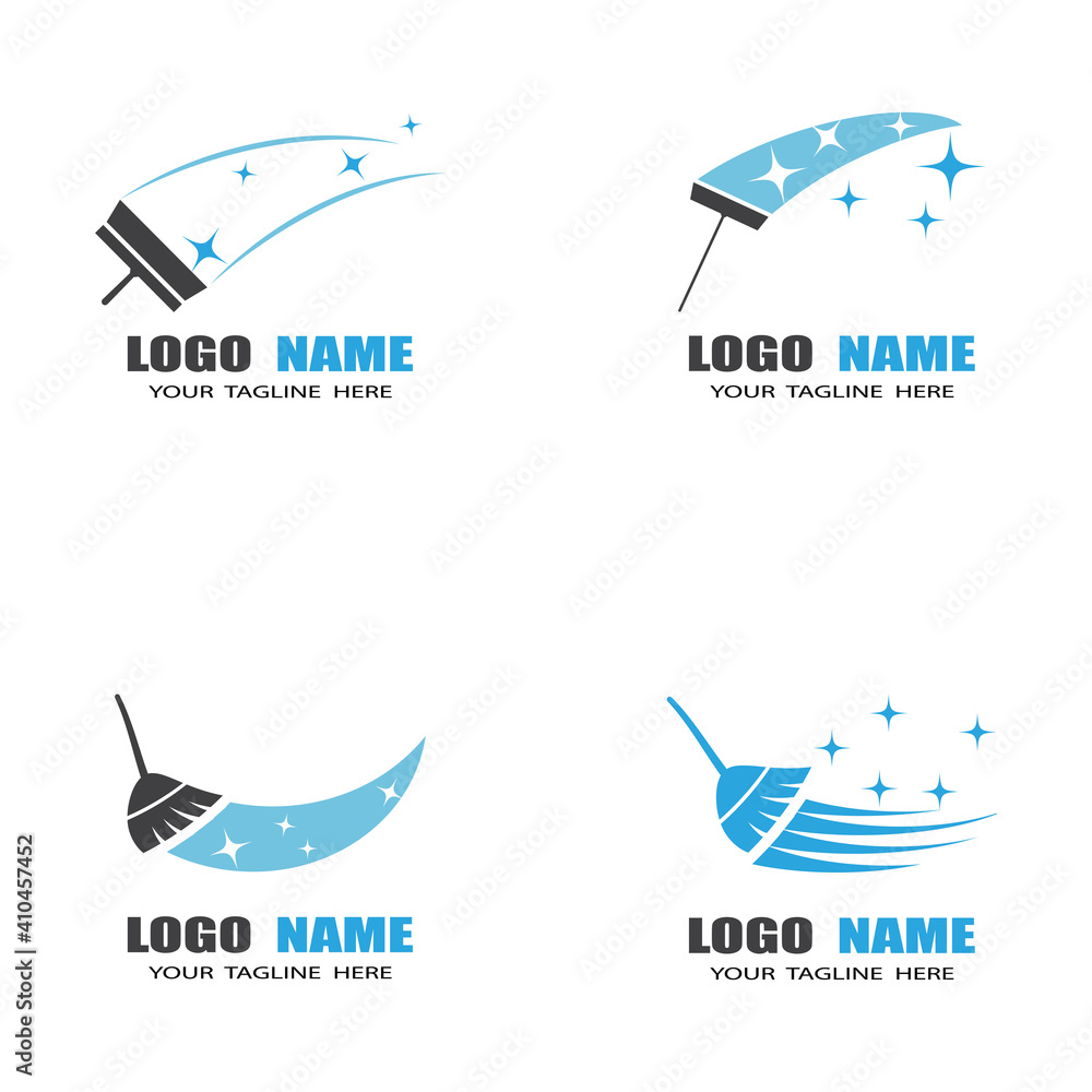 Naklejka premium Cleaning Logo Template vector symbol nature