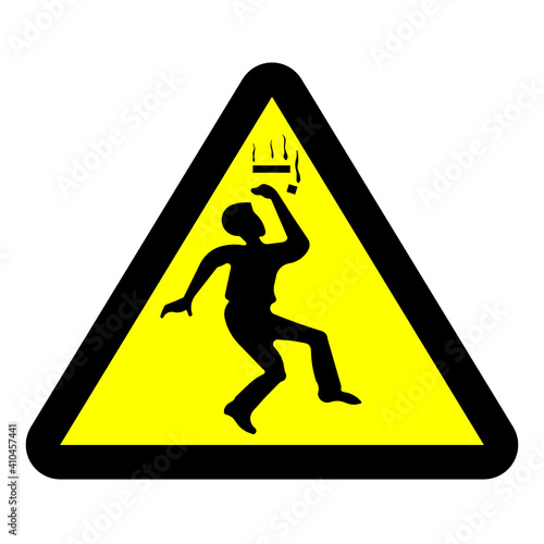 Beware falling objects vector sign isolated on white background