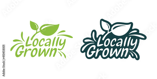 Locally grown emblem, stamp or slogan