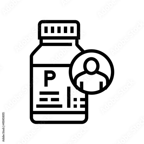 container probiotics line icon vector. container probiotics sign. isolated contour symbol black illustration