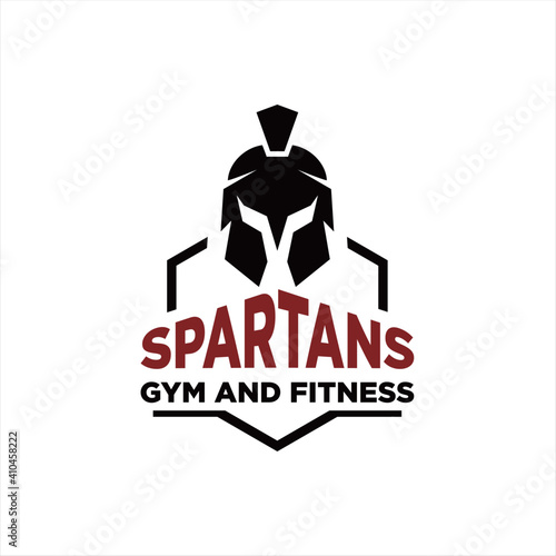 Spartan Fitness And Gym Logo Vector . Fitness Logo . Bodybuilding Logo design inspiration, sports logo template with spartan warriors.