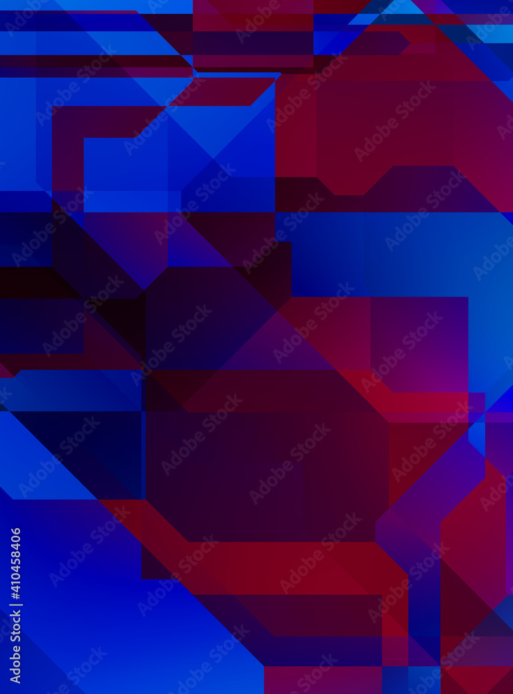 Layers of colorful and vibrant geometrical shapes. Digital illustration of a tech layout. Futuristic design template. Layers of colorful and vibrant geometrical shapes. Digital illustration of a tech layout. Futuristic design template.