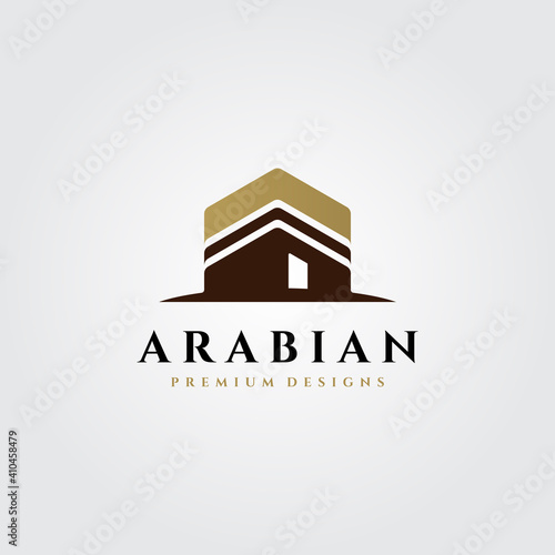 kaaba logo vector islamic symbol illustration design