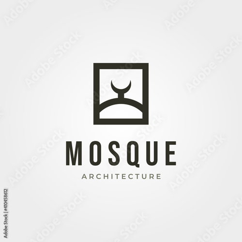 mosque dome logo vector symbol minimal illustration design