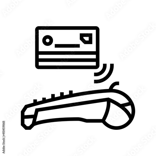 card contactless payment pos terminal line icon vector. card contactless payment pos terminal sign. isolated contour symbol black illustration