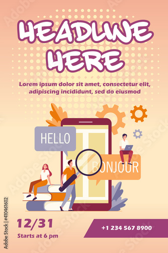 Translating app on mobile phone
