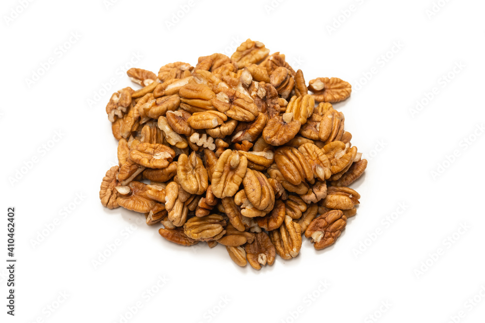 Pecan-nut isolated on white background. Pecan-nut isolated on white background.