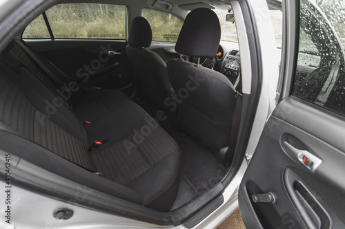 Car interior, part of back seats, close