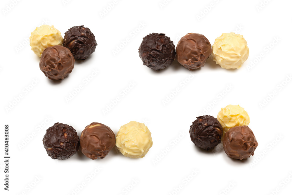 Chocolate truffle isolated on white background. Chocolate truffle isolated on white background.