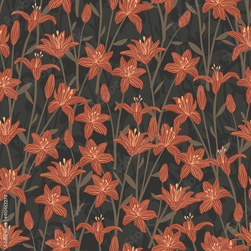 Seamless repeating pattern of flowers