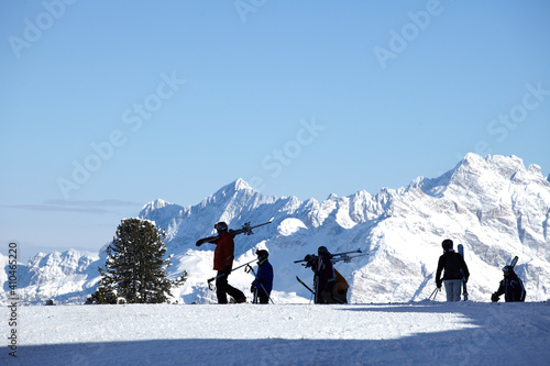 Group of skiers on the mountain
