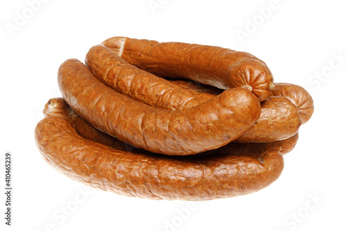 polish sausages isolated on white background