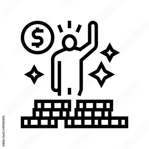 winner lotto line icon vector. winner lotto sign. isolated contour symbol black illustration