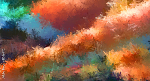 Brushed Painted Abstract Background. Brush stroked painting. Strokes of paint. 2D Illustration.