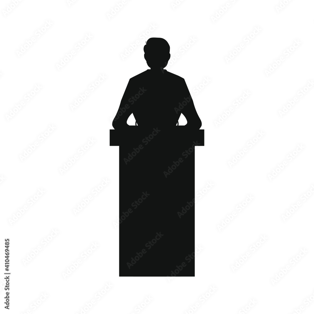 vector of politician speaking at a lectern