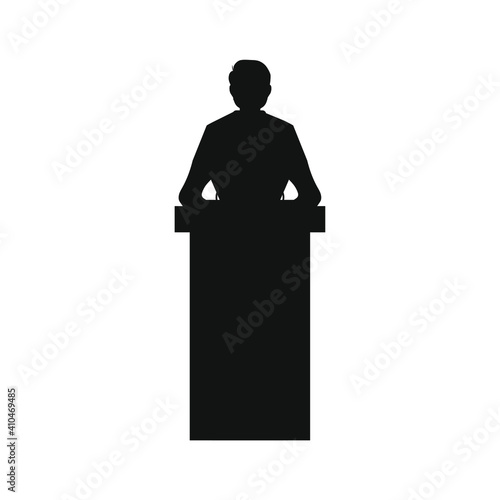 Obraz na płótnie vector of politician speaking at a lectern w salonie