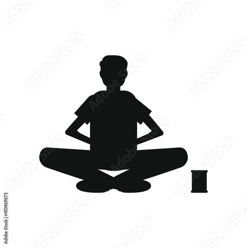 vector of homeless man on the street