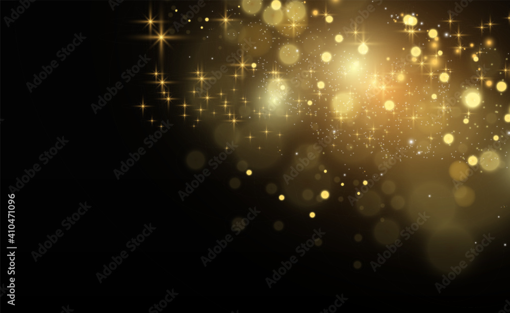 Brilliant gold dust vector shine. Glittering shiny ornaments for background. Vector illustration.	 - obrazy, fototapety, plakaty 