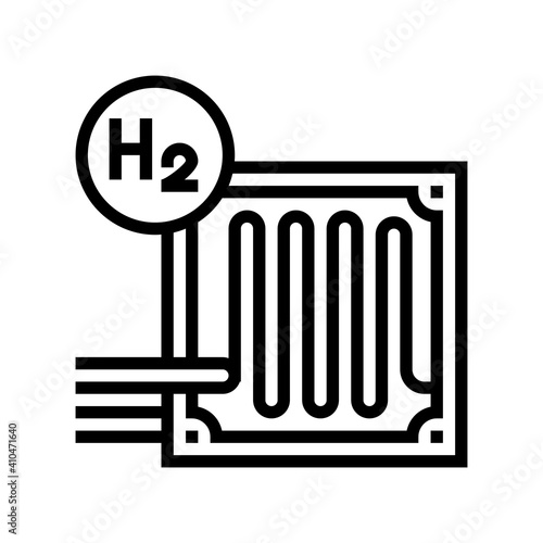 fuel cells hydrogen line icon vector. fuel cells hydrogen sign. isolated contour symbol black illustration