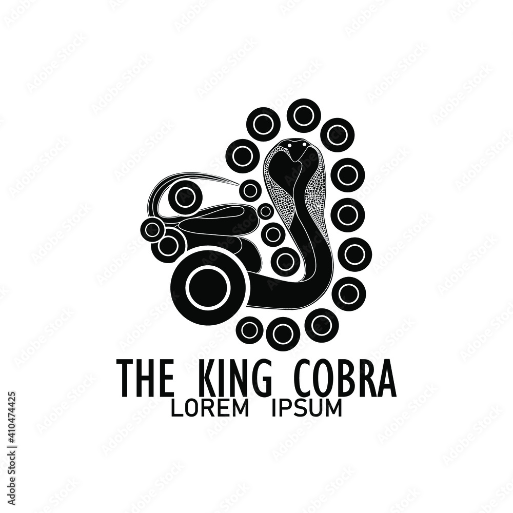 Obraz premium king cobra logo design. snake sketch isolated on white background