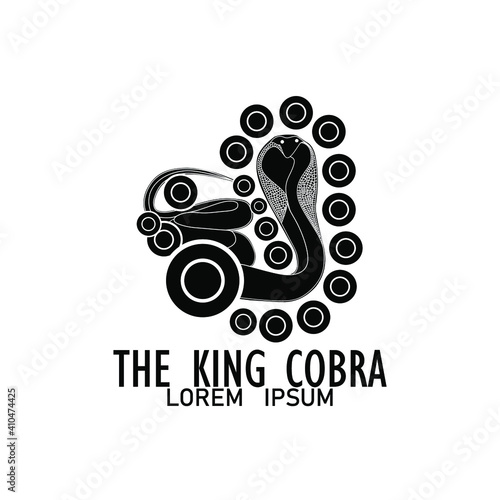 king cobra logo design. snake sketch isolated on white background