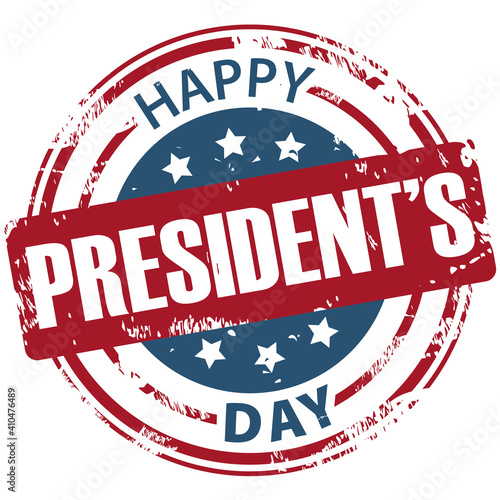 Happy Presidents day rubber stamp icon isolated on white background. Happy President's day symbol.
