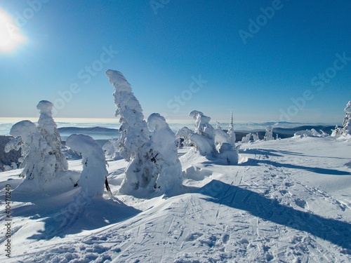 amazing views in winter krkonose mountains photo