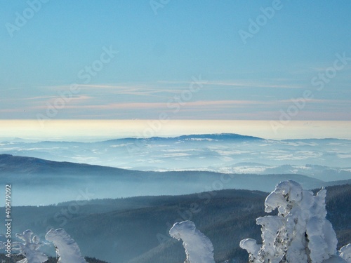 amazing views in winter krkonose mountains photo