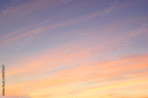 Dawn sky with colorfull clouds. Sunrise landscape. © kizuneko