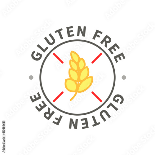 Simple allergen icon, gluten free sign on white
