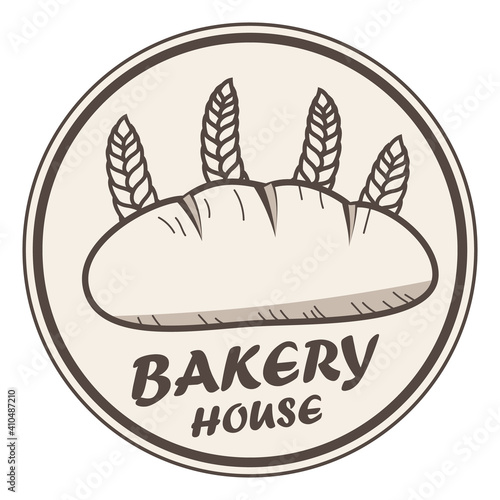 Bäckerei - Logo mit Brot und Weizenhalmen