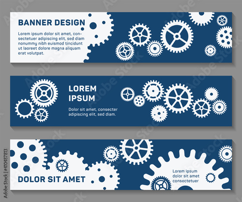 Header web banners techno gears cool backgrounds