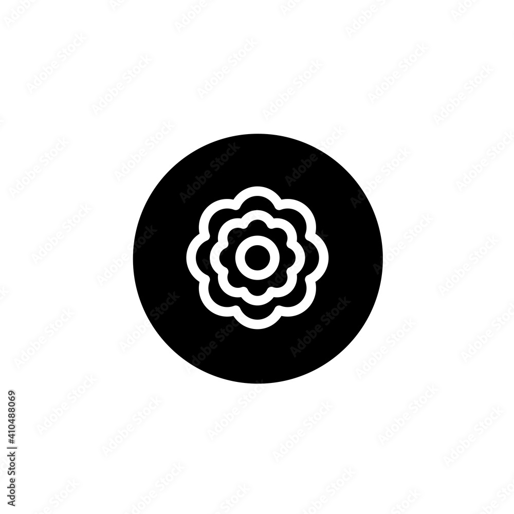 Cherry blossom icon in round black style. Vector Cherry blossom icon in round black style. Vector