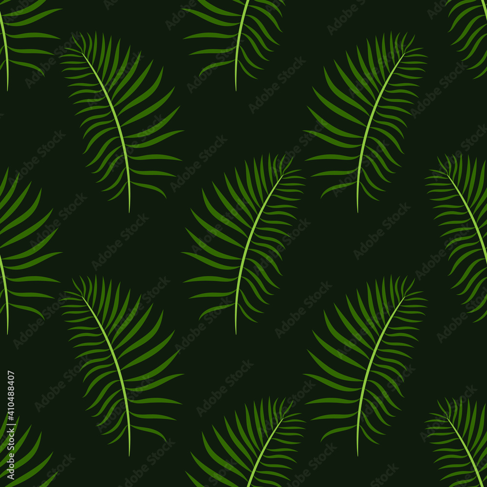 Palm leaves seamless tropical pattern. Vector stock illustration eps10. 