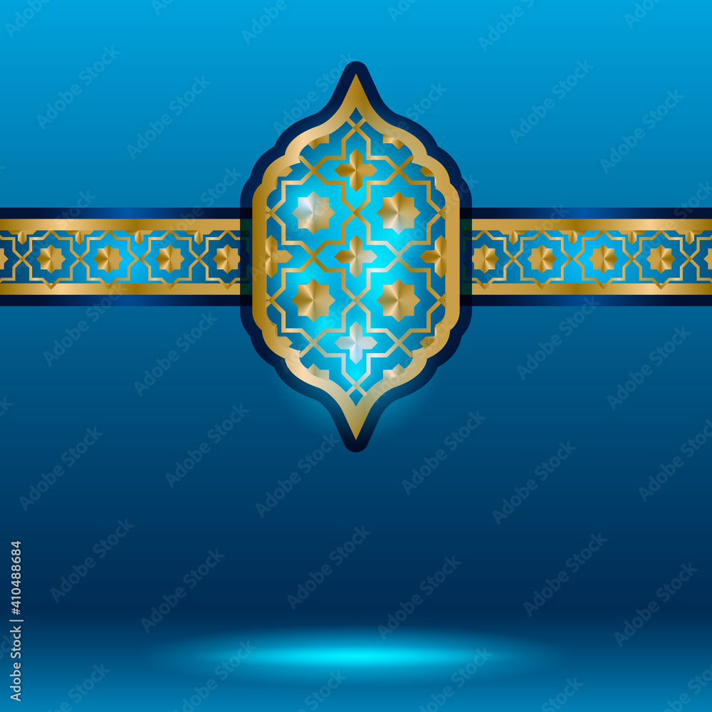 Blue and gold islamic background design concept Stock Vector | Adobe Stock