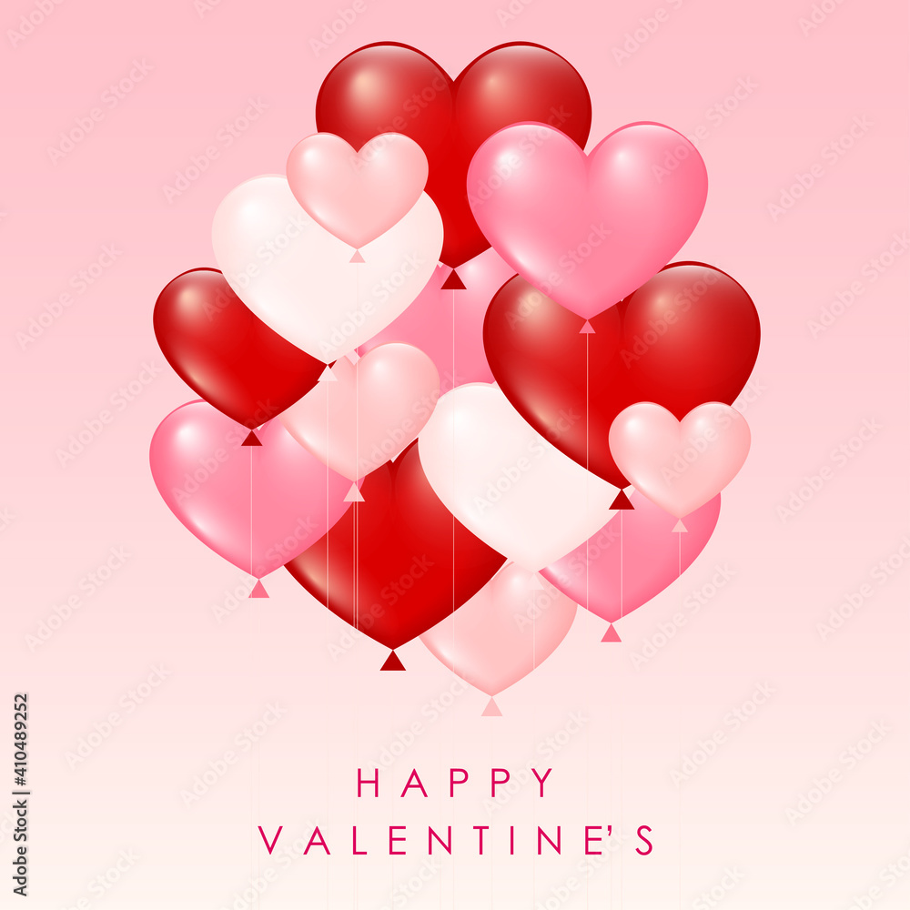 Valentine day card. Romantic valentine's day party invitation template