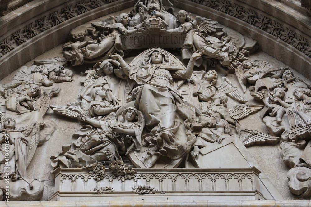 detail of the facade of the cathedral of saint peter