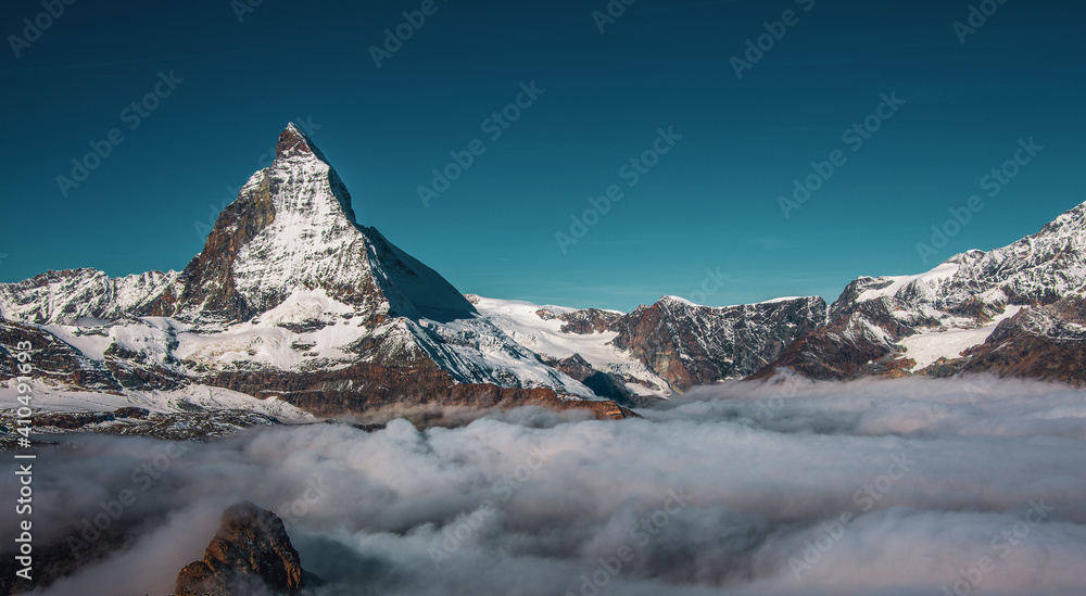 View of the Matterhorn above the clouds