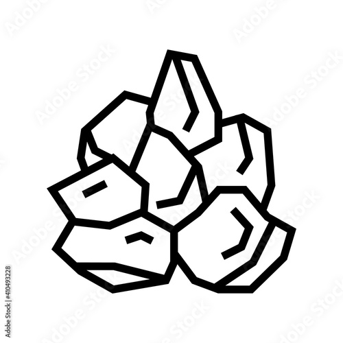 mined stone line icon vector. mined stone sign. isolated contour symbol black illustration