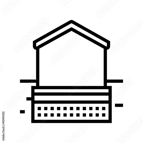 house foundation stone line icon vector. house foundation stone sign. isolated contour symbol black illustration