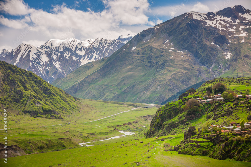 Caucasus mountains along Georgian Military Road, Republic of Georgia Caucasus mountains along Georgian Military Road, Republic of Georgia
