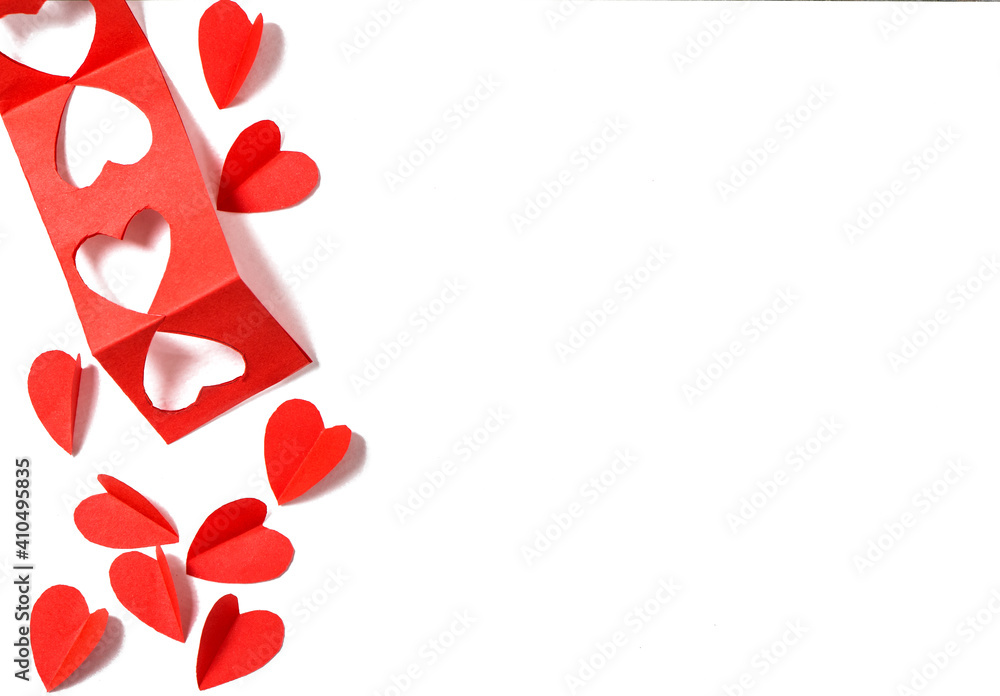 Valentines Day background Red paper hearts Valentines Day background Red paper hearts