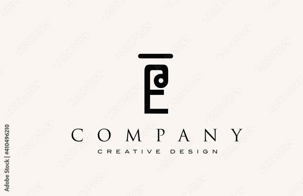 E vintage abstract alphabet letter icon logo. Design for lettering and corporate identity. Professional elegant template