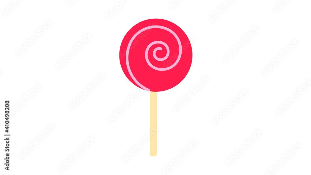 Red and pink spiral candy. Strawberry lollipop Red and pink spiral candy. Strawberry lollipop