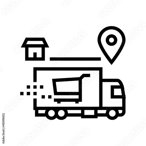 shop delivery service line icon vector. shop delivery service sign. isolated contour symbol black illustration