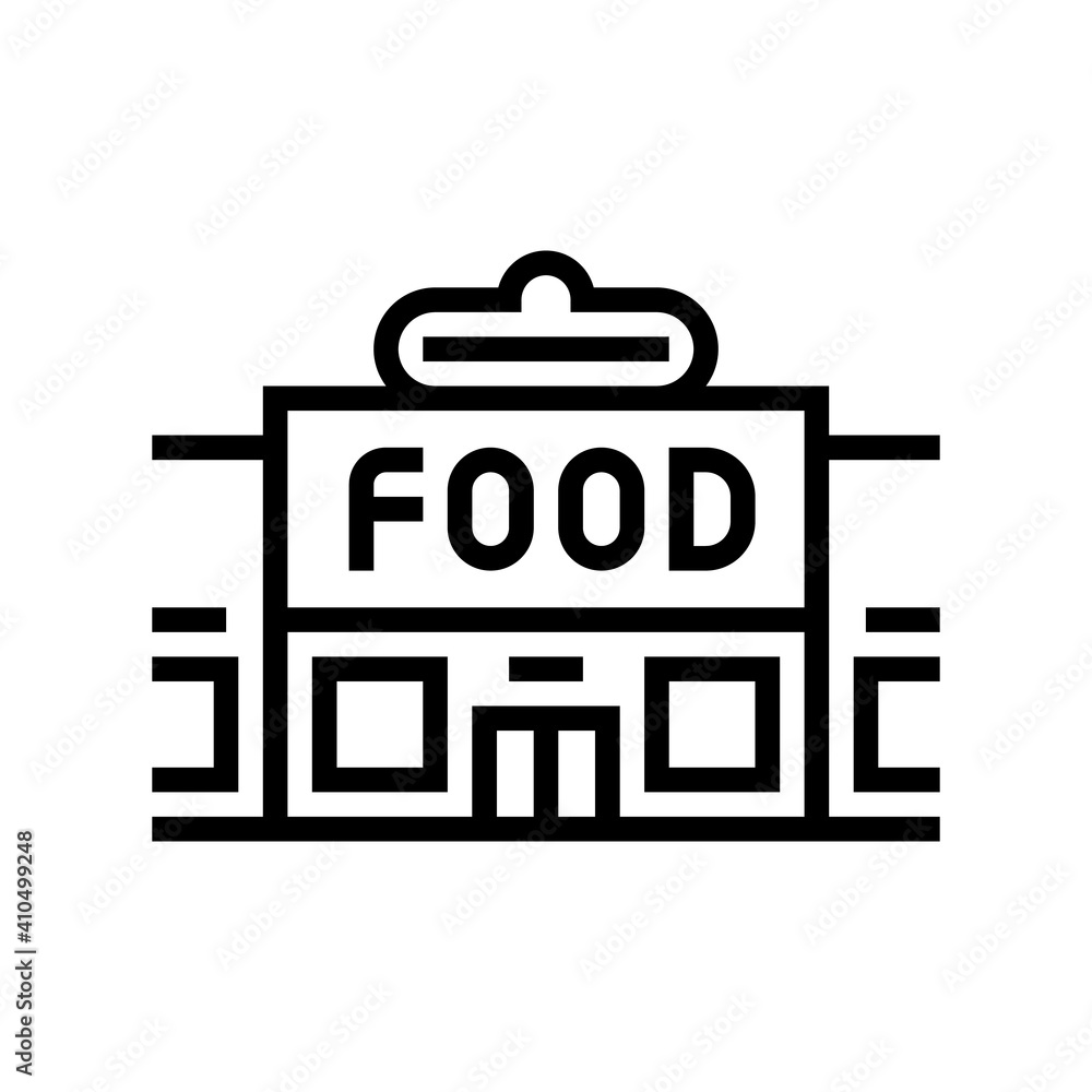food store building line icon vector. food store building sign. isolated contour symbol black illustration food store building line icon vector. food store building sign. isolated contour symbol black illustration
