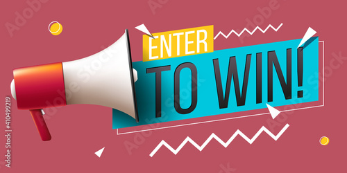 Enter to win banner with megaphone