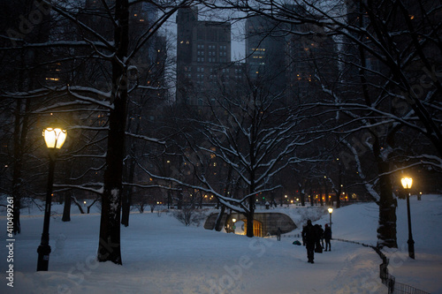 Photography Central Park in snow, New York City